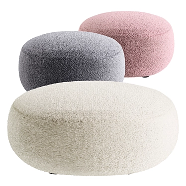 Sweet Cozy Pouf in Beige 3D model image 1 