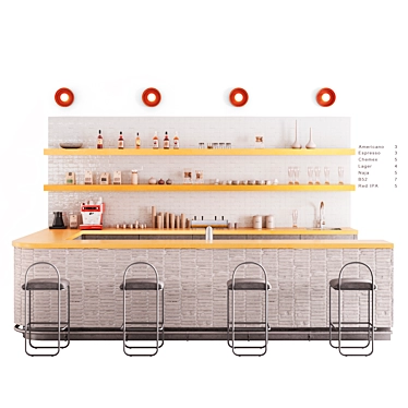 Elegant Mini Bar Setting 3D model image 1 