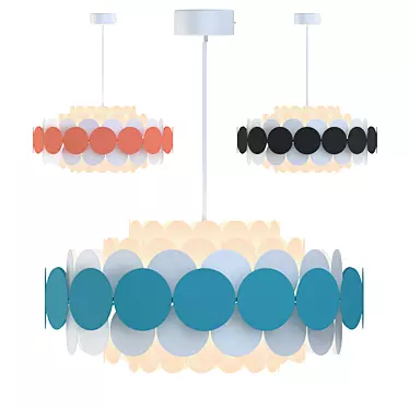 Modern Multicolor Chandelier Set 3D model image 1 