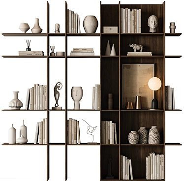  Decorative Rack Set with Shelves 3D model image 1 