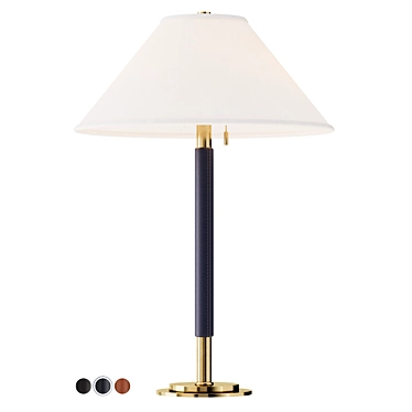 Luxury Leather Wrapped Brass Lamp 3D model image 1 