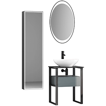 DIWO Elista 60 Anthracite Vanity Set 3D model image 1 