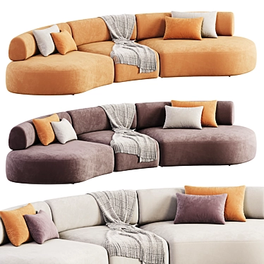 Colorful Pillows Modular Sofa 3D model image 1 