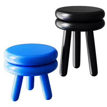 Minimalist Pluma Stool Design 3D model image 1 