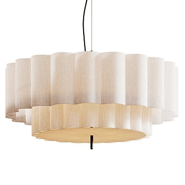 Folia Fabric Pendant Light Fixture 3D model image 1 