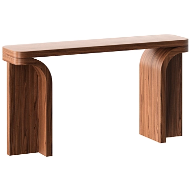 Modern Console Table in Walnut 3D model image 1 