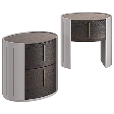 Garda Decor Dark Veneer Nightstand 3D model image 1 