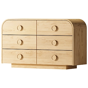 Chic Statement 6-Drawer Dresser 3D model image 1 