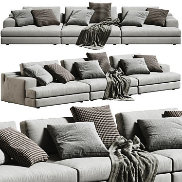 Elegant Cassina Miloe 3-Seater Sofa 3D model image 1 