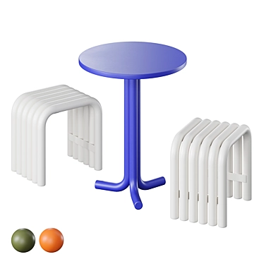 Modern Outdoor Table Set Nokk 3D model image 1 