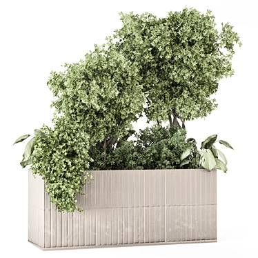 Outdoor Concrete Pots with Plants 3D model image 1 