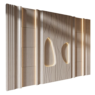 Modern Wood Fabric Wall Panels 3D model image 1 