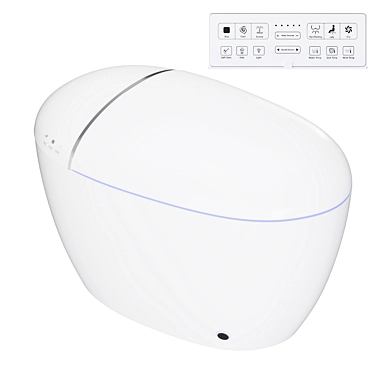 One-Piece Modern White Egg-Shaped Smart Toilet