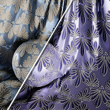 Damask Floral Brocade Fabric Set 3D model image 1 