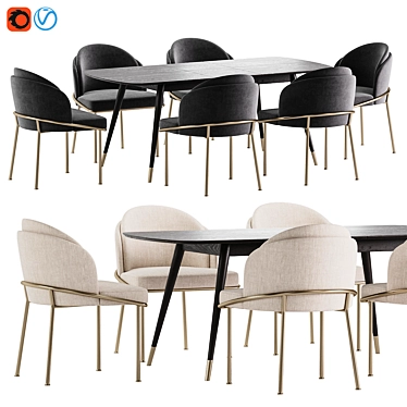 Modern Dining Set Collection 3D model image 1 