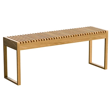 Bamboo Wooden Bench 47x120cm 3D model image 1 