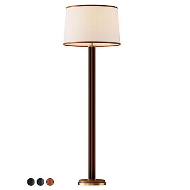 Riley Leather Floor Lamp 3D model image 1 