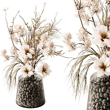 Elegant White Branch Bouquet 3D model image 1 