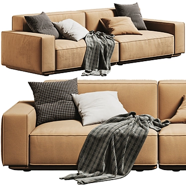 Modern Elegance: Arflex 2-Seater Sofa 3D model image 1 