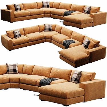 Contemporary Sectional Sofa Set 3D model image 1 