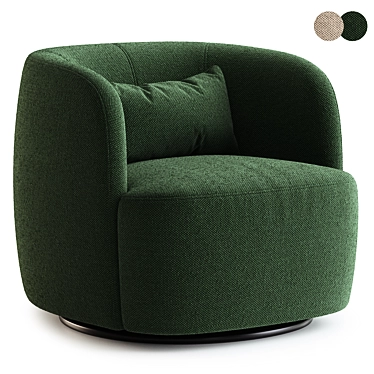 Boucle Poly Blend Swivel Armchair 3D model image 1 