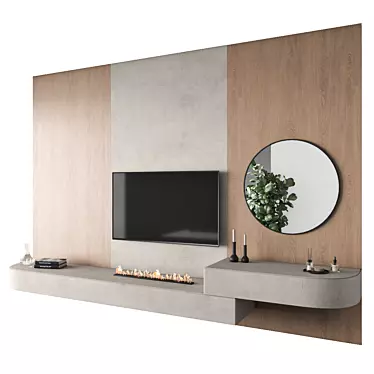 Modern TV Wall Interior Model 3D model image 1 