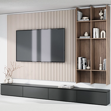 Modern TV Wall Decor Set 3D model image 1 