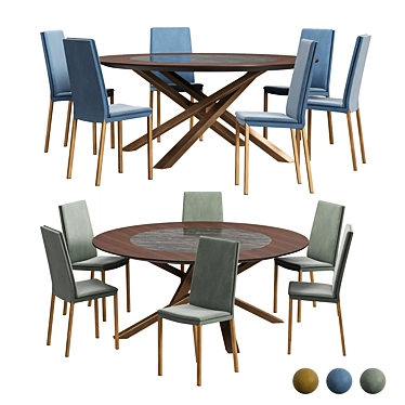 Modern Sveva Chair & Shangai Table 3D model image 1 