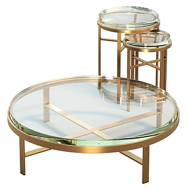 Premium Eichholtz Hoxton Table Set 3D model image 1 