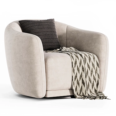 Elegant Addie Swivel Armchair 3D model image 1 