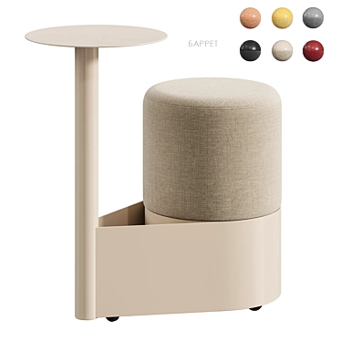 Round Side Table with Multiple Colors 3D model image 1 