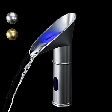 Brushed Nickel LED Touchless Faucet 3D model image 1 