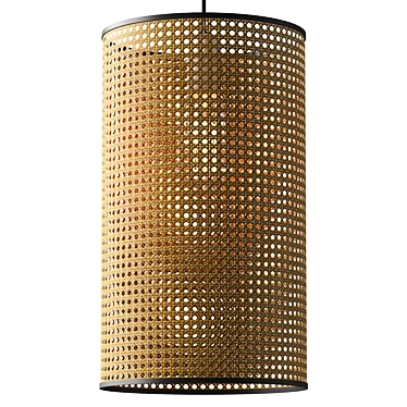 Rustic Bamboo Pendant Light Luminaire 3D model image 1 