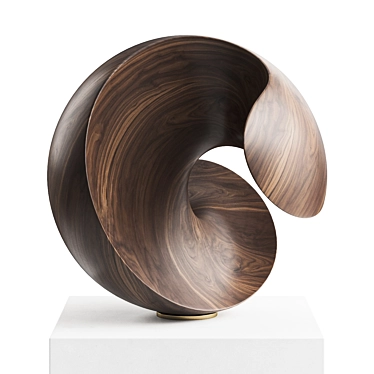 Wave 44 Wood Sculpture Art 3D model image 1 