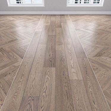 European Oak Plank Flooring Set 3D model image 1 