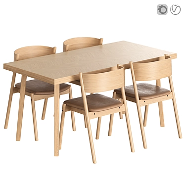 Modern Dining Set with Unique Design 3D model image 1 