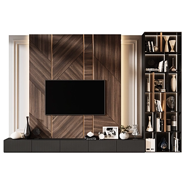 Modern TV Wall Decor Shelf 3D model image 1 