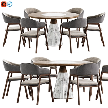 Designer Monroe Dining Set 3D model image 1 