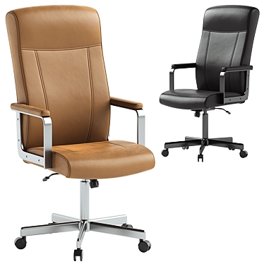 Ergonomic Swivel Chair in Black 3D model image 1 