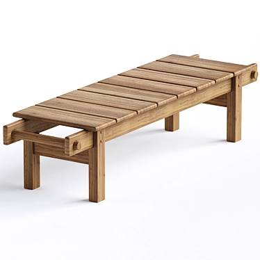 Modern Sergio Rodrigues Leif Bench 3D model image 1 