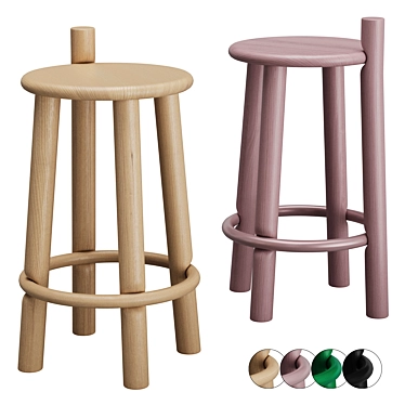 Modern Dopo Counter Stool by Mattiazzi 3D model image 1 