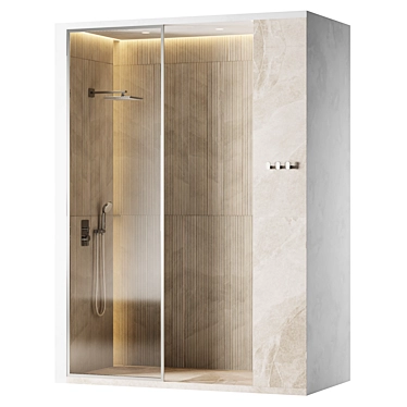 Luxury Illuminated Bathroom Shower Cabin 3D model image 1 