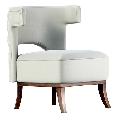 Luxurious Tufted Leather Armchair 3D model image 1 