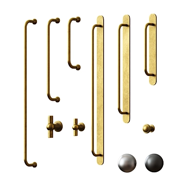 Elegant Furniture Handle Sets 3D model image 1 