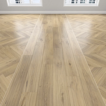 Oak Parquet Bundle: Linear, Chevron, Herringbone 3D model image 1 