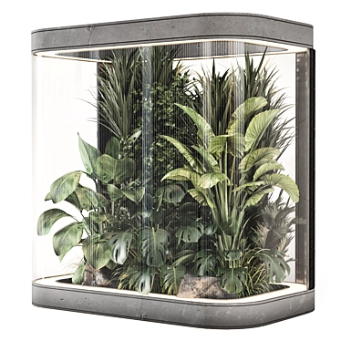 Glass-Enclosed Indoor Plant Garden Set 3D model image 1 