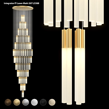 Elegant Integrator LED Chandelier 3D model image 1 