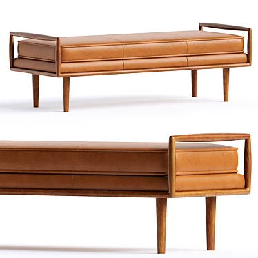 Modern Leather Bench for Entryway 3D model image 1 