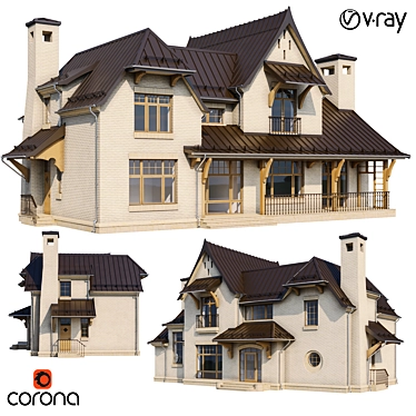 Gothic Mansion 3D Model Kit 3D model image 1 