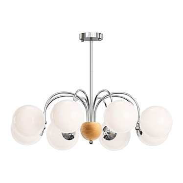 Modern Chrome Chandelier Fixture 3D model image 1 